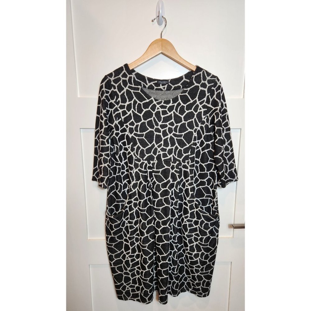 Luca Vanucci Black White Geometric Dress size S